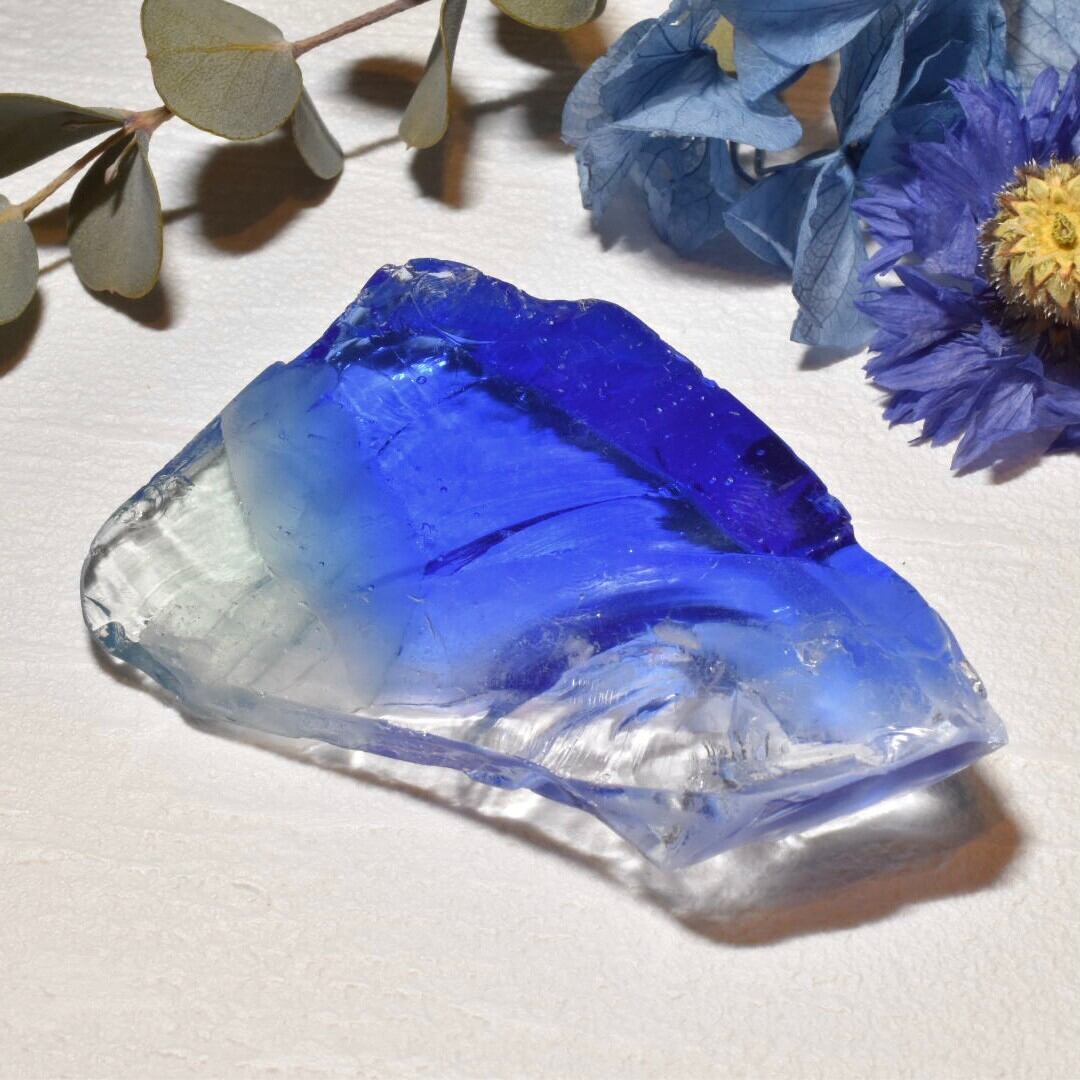 【送料無料】シエラネバダ産 アンダラクリスタル 原石 ロイヤルブルー×クリアバイカラー