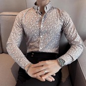 slim flower shirt tops 00185