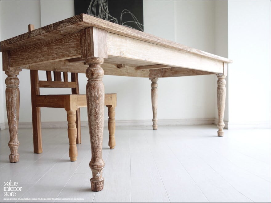 オールドチーク総無垢 ダイニングテーブルBOL/NW 食卓テーブル デスク