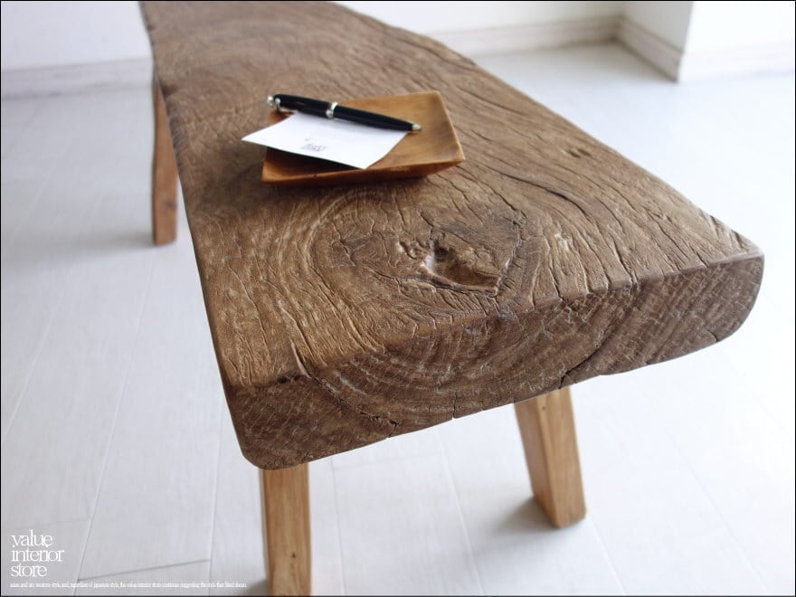 プリミティブオールドチークベンチ M1 長椅子 スツール 古材家具 一枚