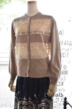 Rijoui(リジュイ) 24A/W レース使いのニットカーディガン