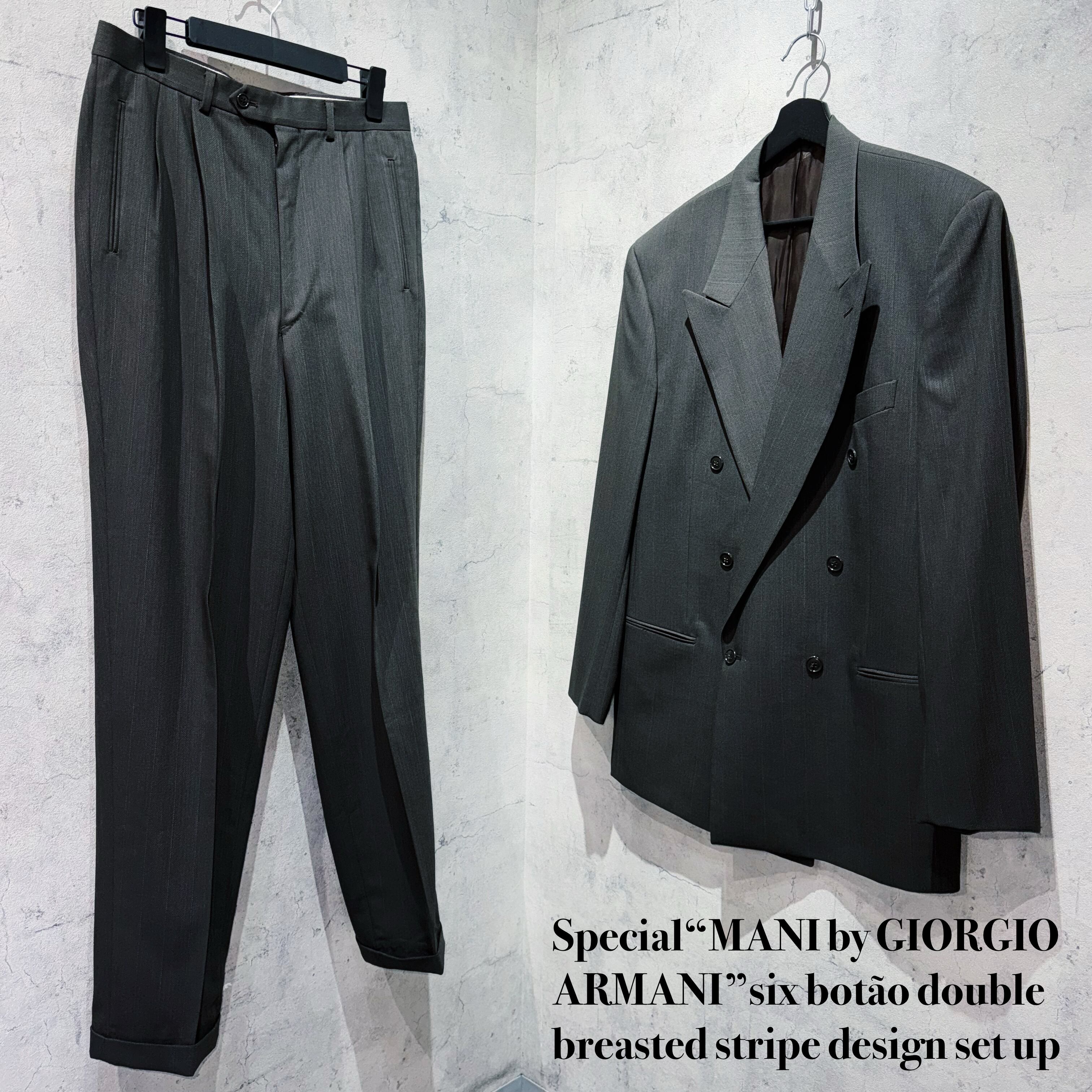 Special“MANI by GIORGIO ARMANI”six botão double breasted stripe design set up