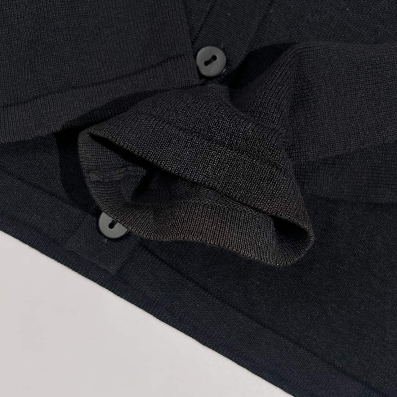 シルク リネン混 agnes b. アニエスベー 花柄 刺繍 胸ポケット ニット カーディガン イ/ダークグレー系 レディース