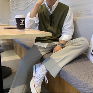 カジュアルシンプル無地シャツ　1211