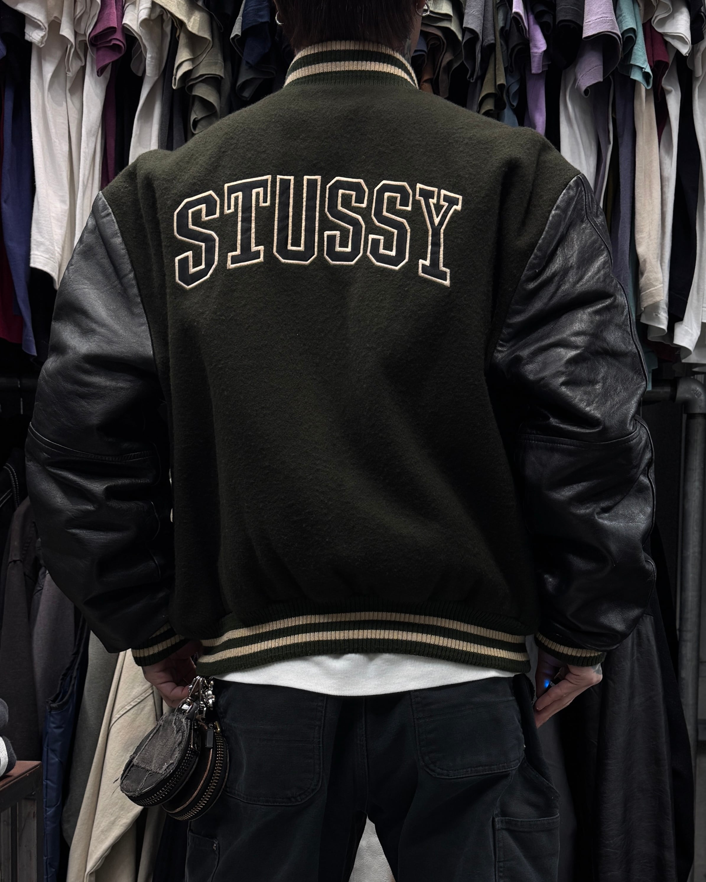 Special!!】90's old stussy Varsity Jacket ”スタジャン” ”TOKYO