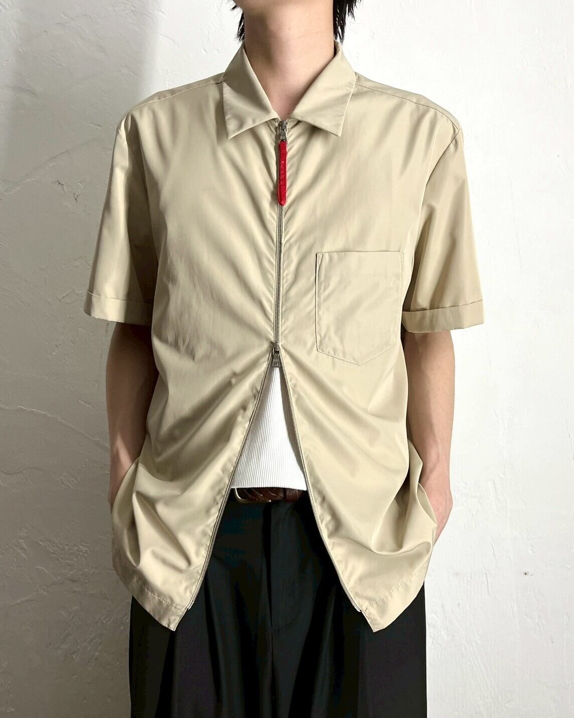 プラダスポーツ ジップアップ ナイロンシャツ イタリア製 00s PRADA SPORTS S/S Shell Zip-up Shirt ITALY製 | VOLAR