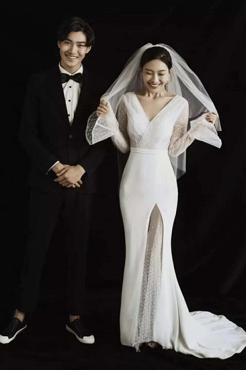 ウェディングドレス 白 チュール 花嫁ドレス トレーンドレス 結婚式