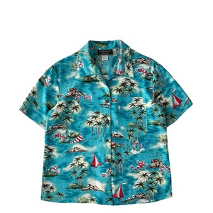 80s Carol Anderson Collection  / Dead stock women's aloha shirt & skirt set / size M