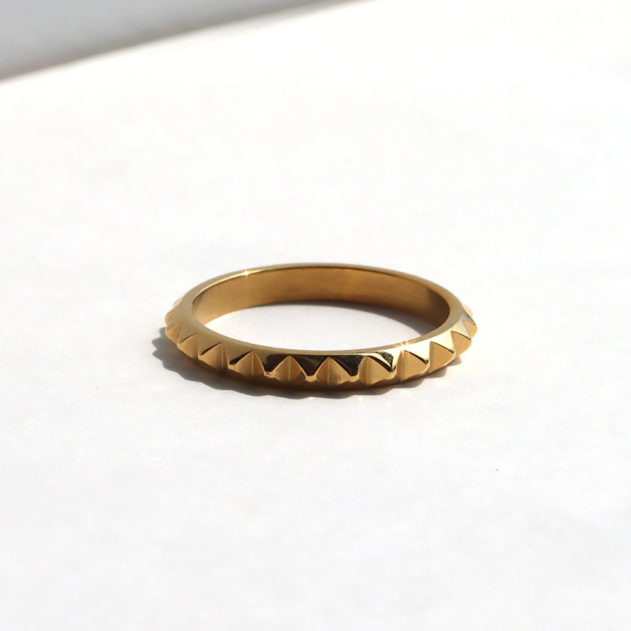 【ネコポス便】リング スタッズデザインリング シンプル金属アレルギー ステンレス  1953