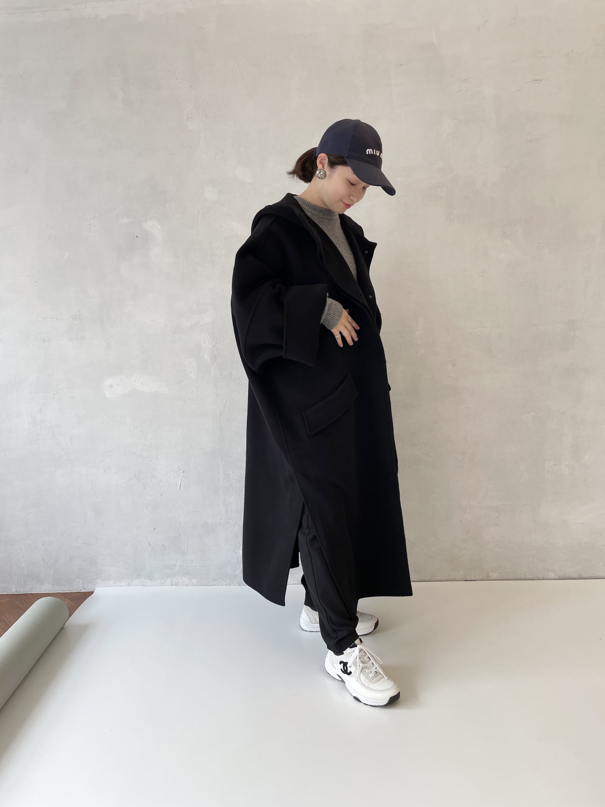 HOODED COAT BLACK | AMICA・kids