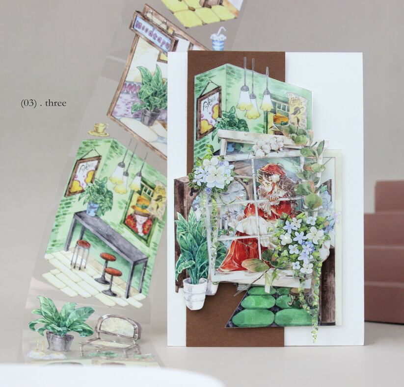 PET 花莳-印记 5cm×5m 100cm/loop 海外マスキングテープ