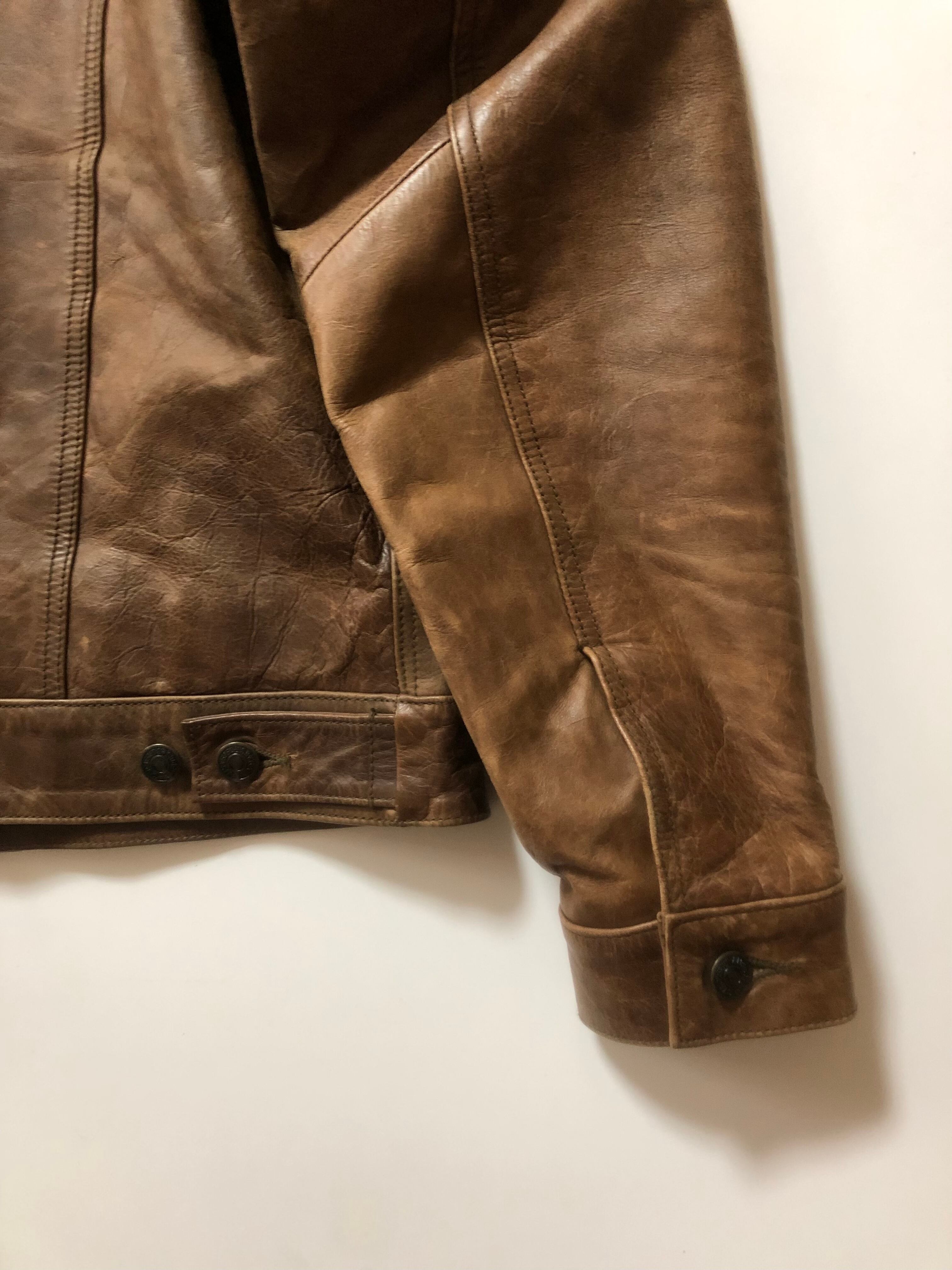 90's GAP LEATHER JACKET ギャップ レザージャケット 342 SECOND HAND RED