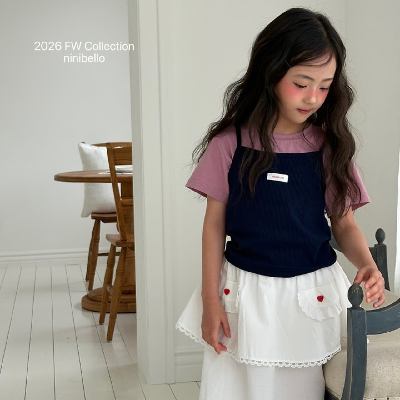 韓国子供服 / ninibello / Vive Ribbed Sleeveless Top / トップ *XS~XXL*