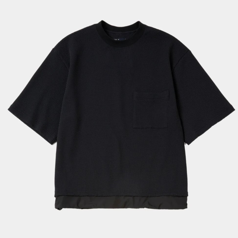 meanswhile SOLOTEX WAFFLE S/S Tシャツ 黒 meanswhile SOLOTEX® Waffle S/S Tee Off Black | 1F Store