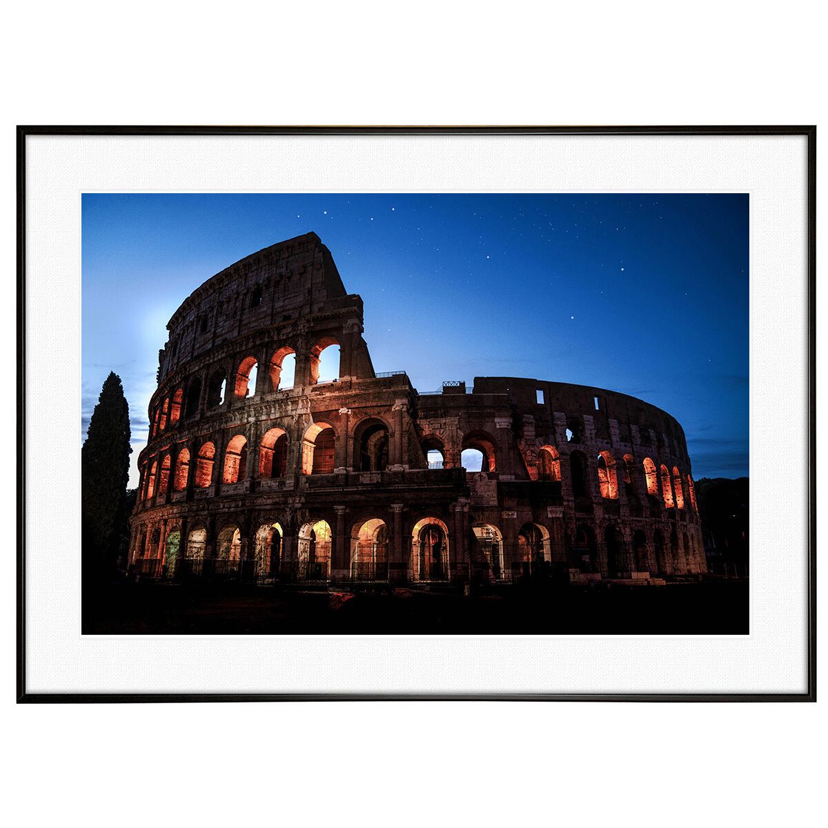 イタリア写真 ローマ コロッセオ インテリア モノクロアートポスター額装 AS4087