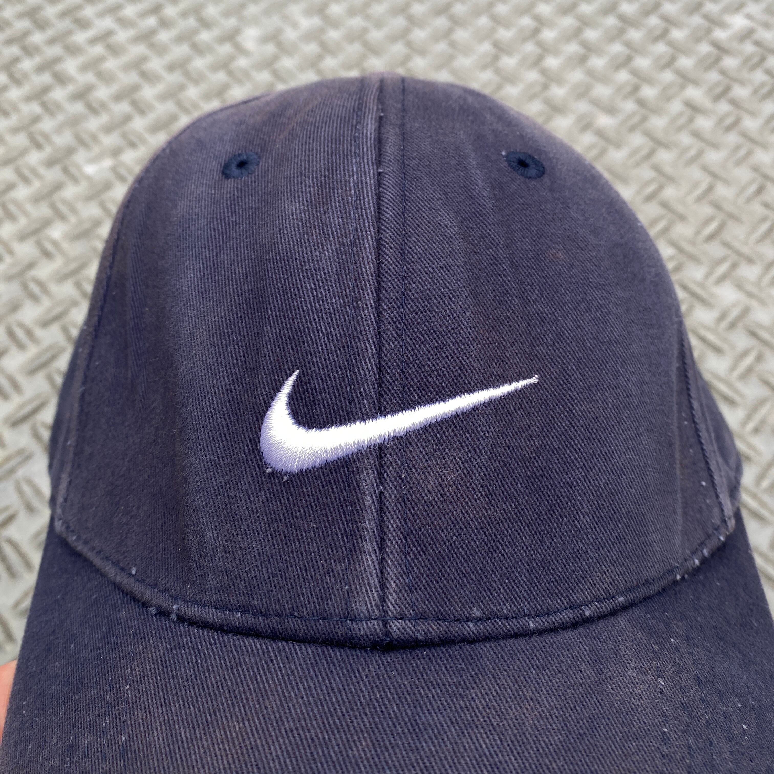 NIKE Navy Swoosh Cap / “Just Do It” Under Brim / Velcro