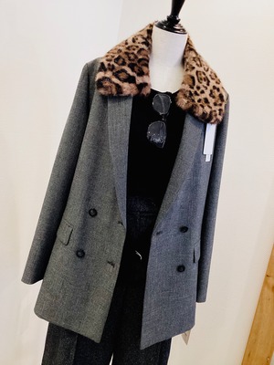 メランジウールライクダブルプレストジャケット