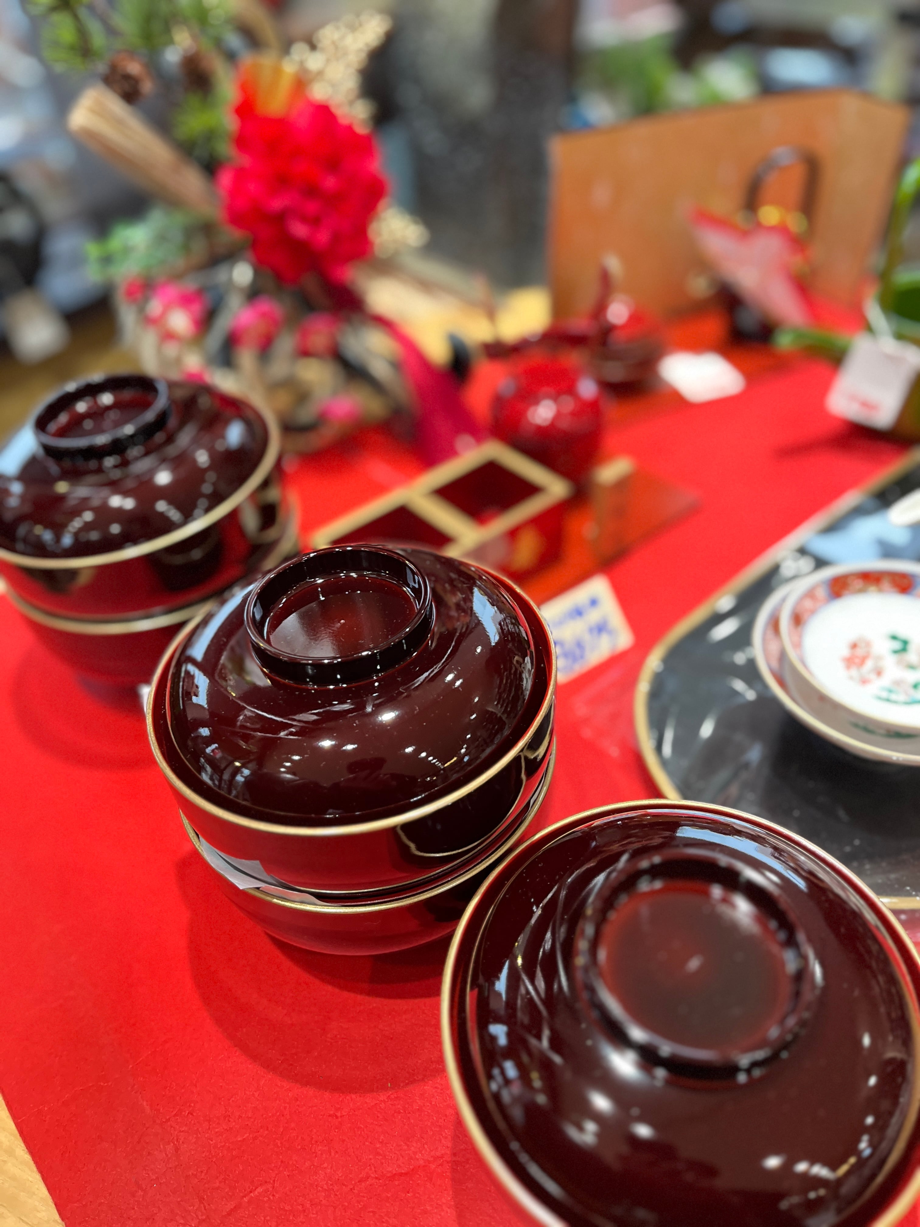 山中塗り溜渕金塗お雑煮椀セット | 和光カタヤマ