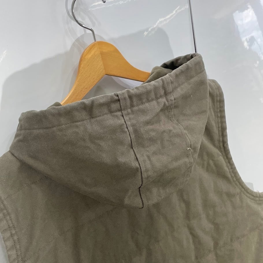 デッドストック　ラングラー Wrangler 中綿　ワーク　ダックベスト 古着 ラングラー Wrangler フード付き 中綿入り ダックベスト メンズS