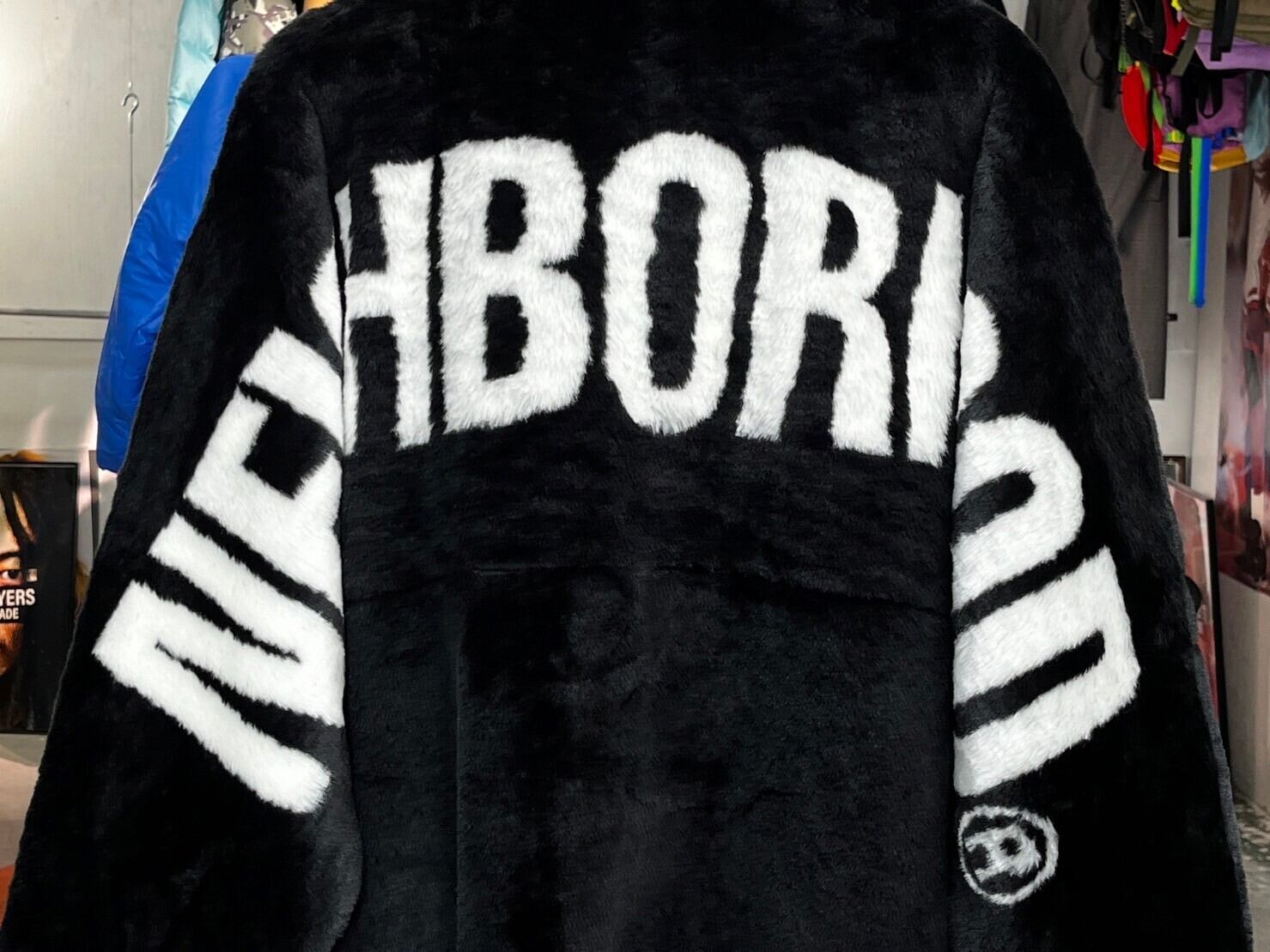 NEIGHBORHOOD 23AW FUR LOGO JACKET BLACK LARGE 232UTNH-JKM03 06419  