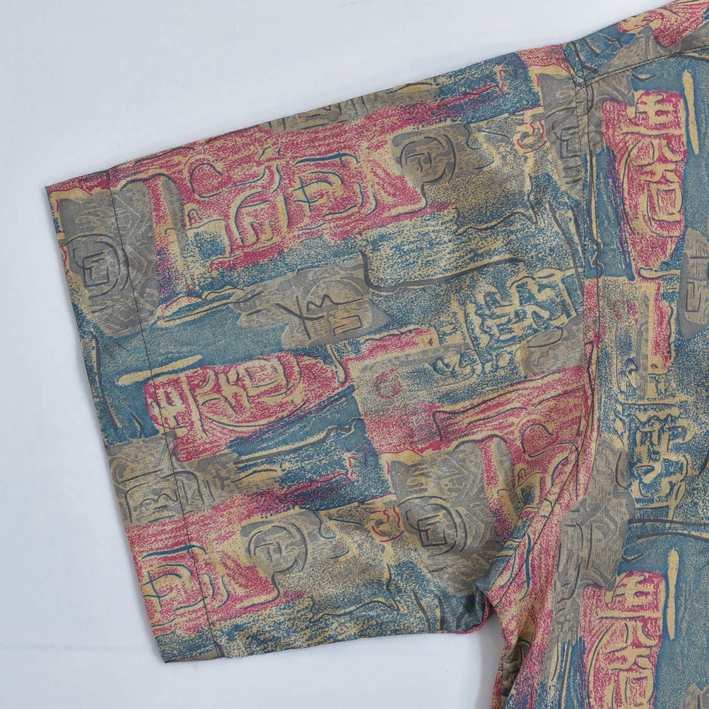 80~90s THAI SILK by APPLE 幾何学模様 総柄 シルクシャツ 80~90s THAI SILK by APPLE 幾何学模様 総柄 シルクシャツ