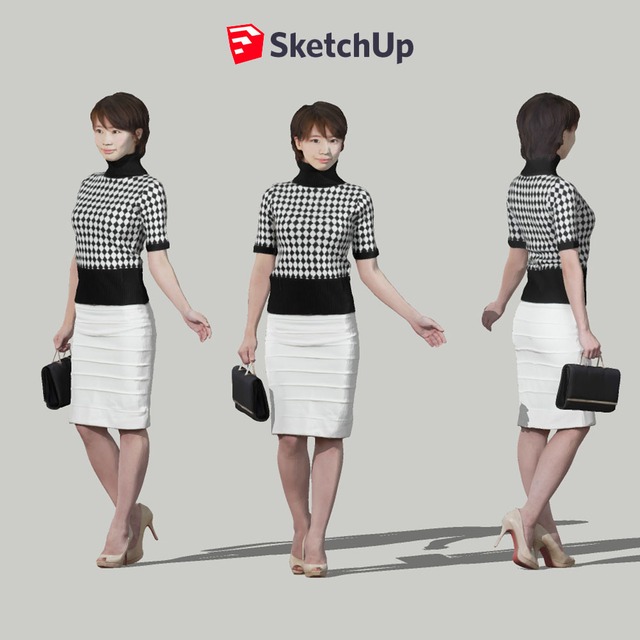 SketchUp素材　3D人物モデル ( Posed ) 025_Haru - メイン画像