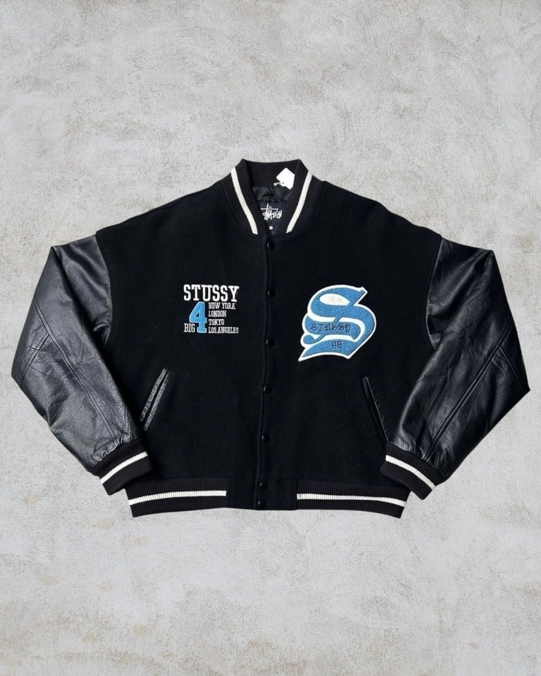 Special!!】90's old stussy Varsity Jacket “BIG 4” “スタジャン