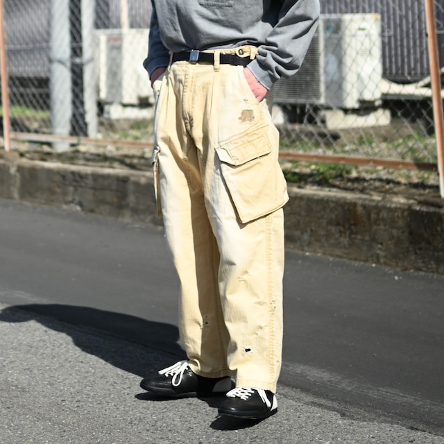 ANACHRONORM / REMAKED HERRINGBONE COMBAT CARGO TROUSERS
