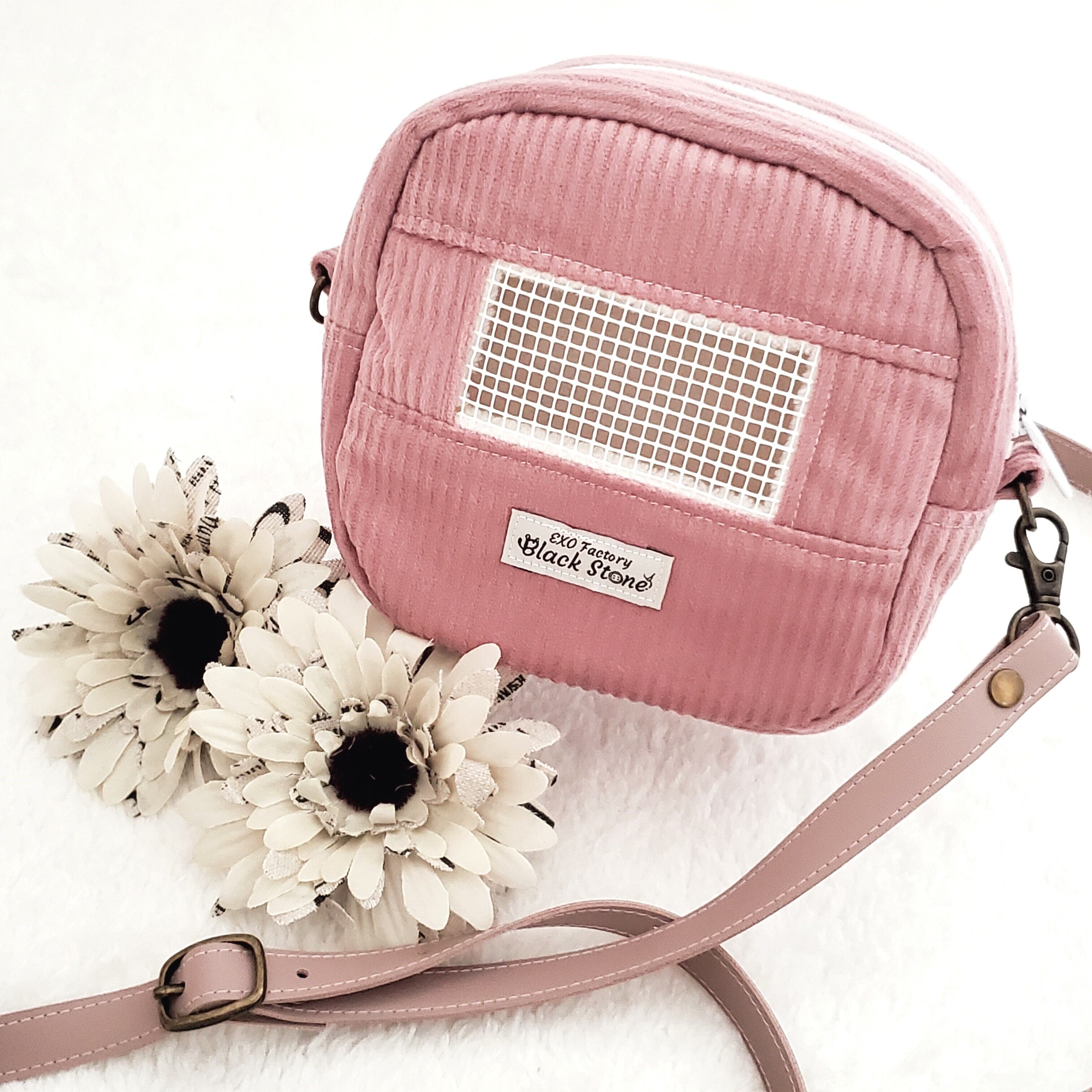 お出かけポーチ♡コーデュロイ(ダスティピンク) モモンガポーチ 1~2モモ用 ショルダーポーチ