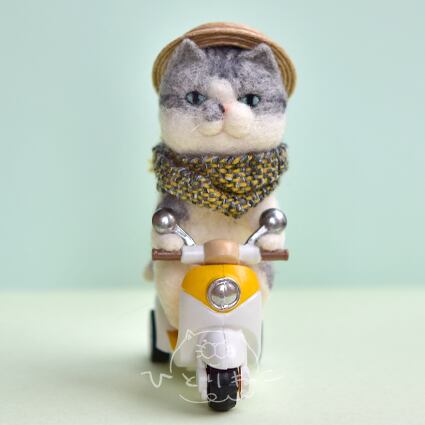 【猫さん】バイクねこ/サバ白