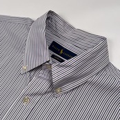 RALPH LAUREN ラルフローレン ストライプ BD 長袖 ドレスシャツ サイズ 16 1/2 - 34/35 /ホワイト×パープル×ネイビー