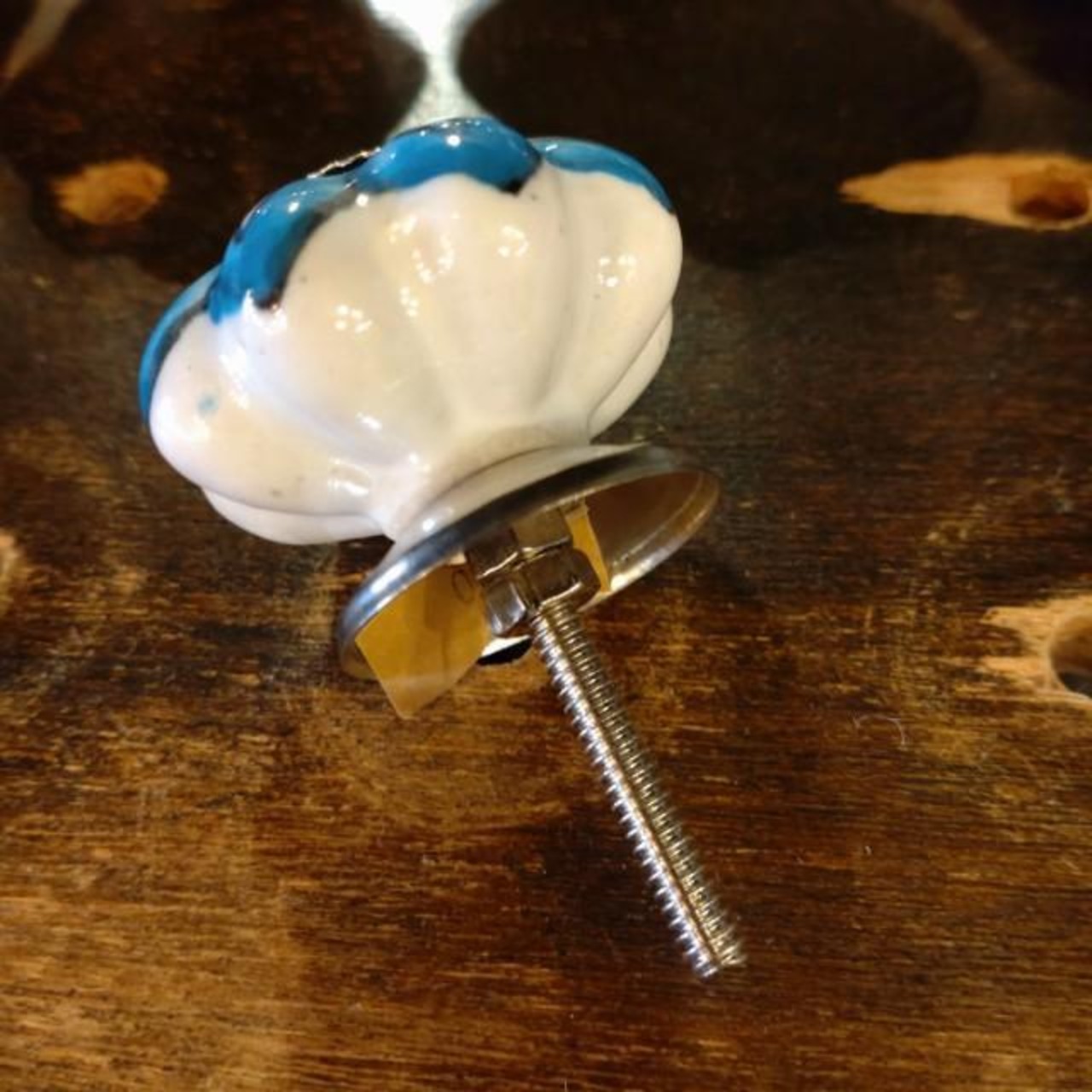 India Blue Pottery Knob Drawer Pull Handle 8Type in Total Pottery