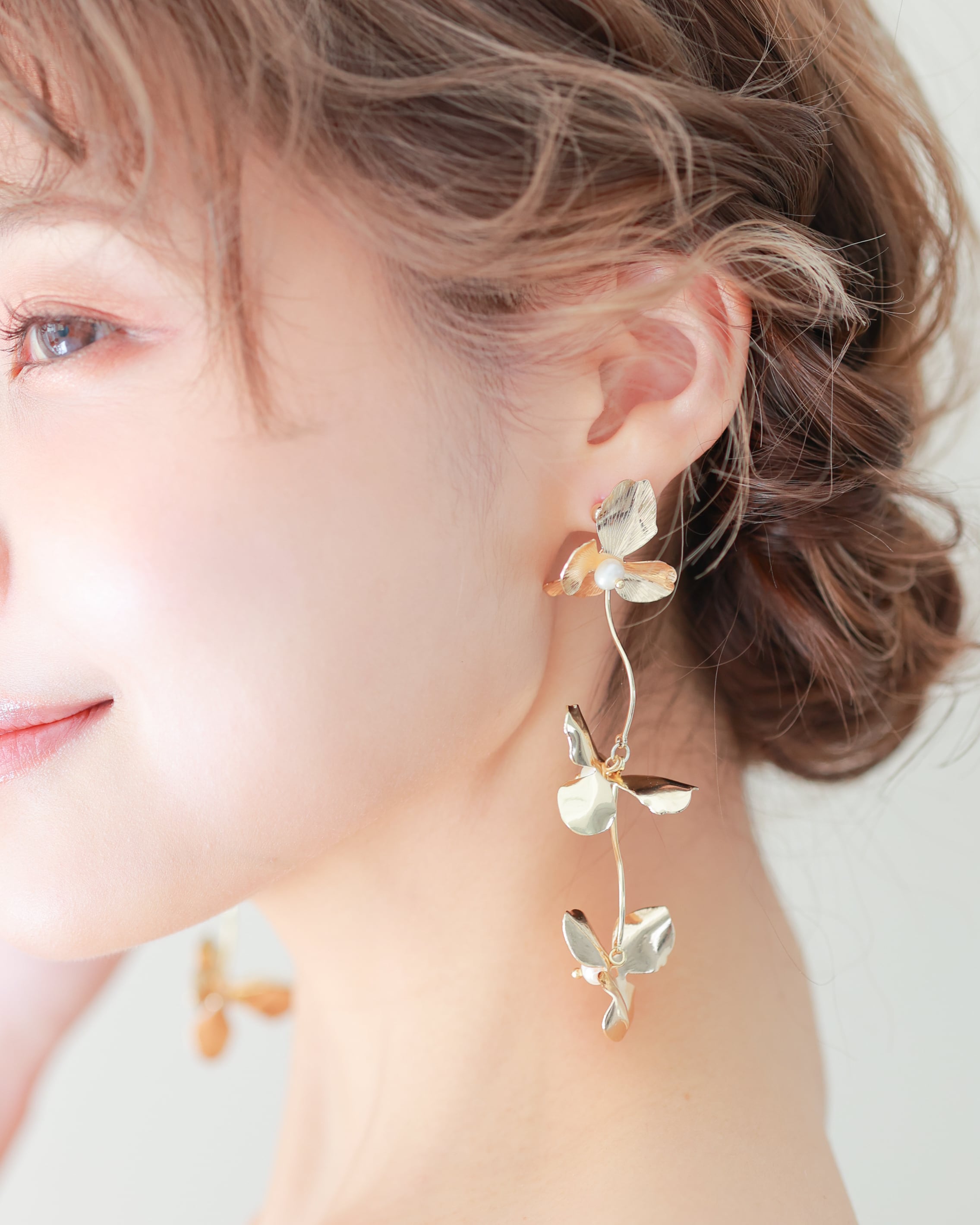 ANNAN WEDDING 花びらイヤリングME209&イヤリングBE03 花びら