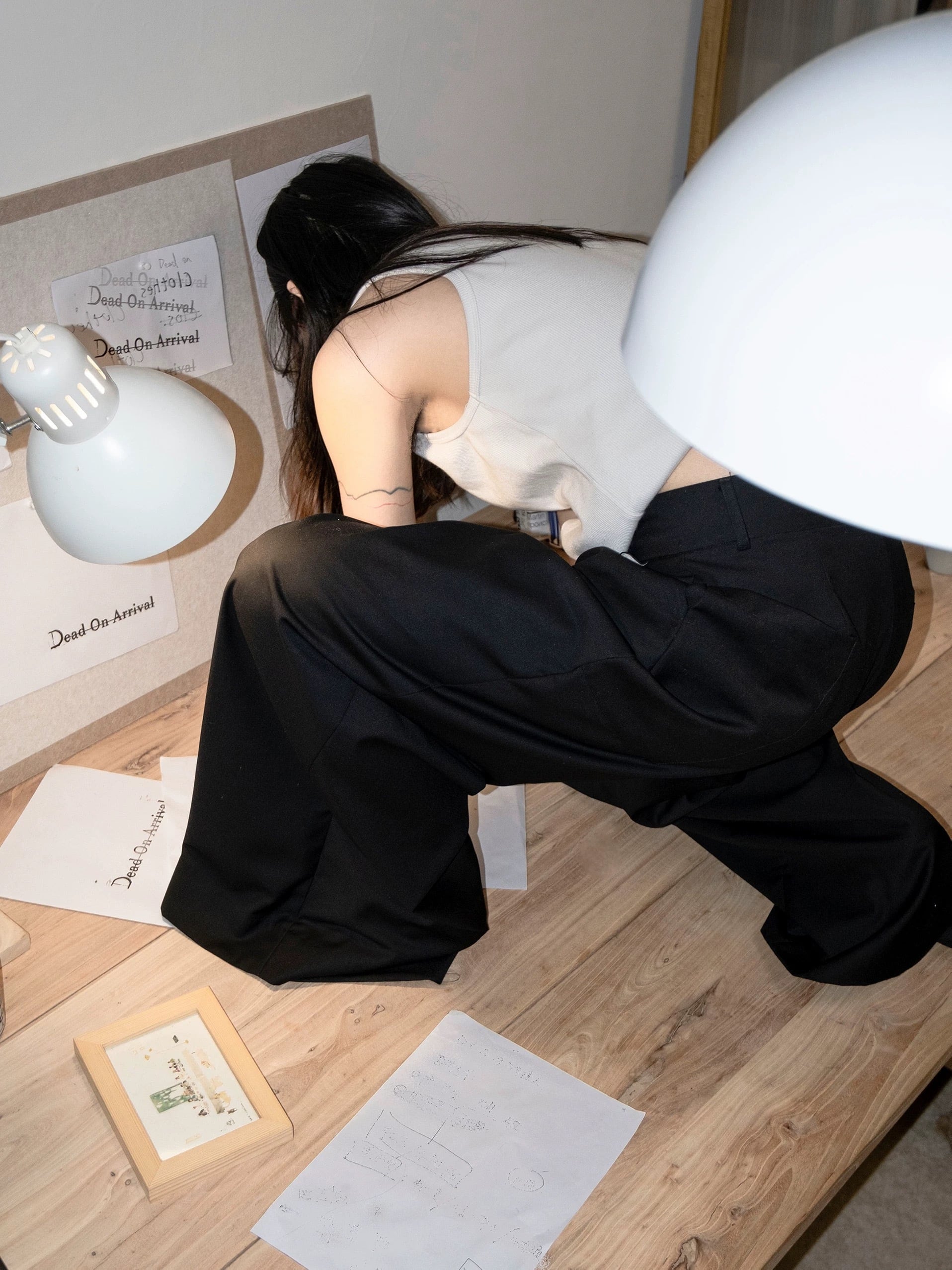 Obsidian Drape Wide-Leg Trousers – Opium | Juns garment service