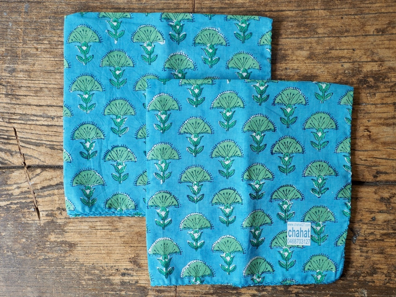 156ri049 Block Print Handkerchief b85