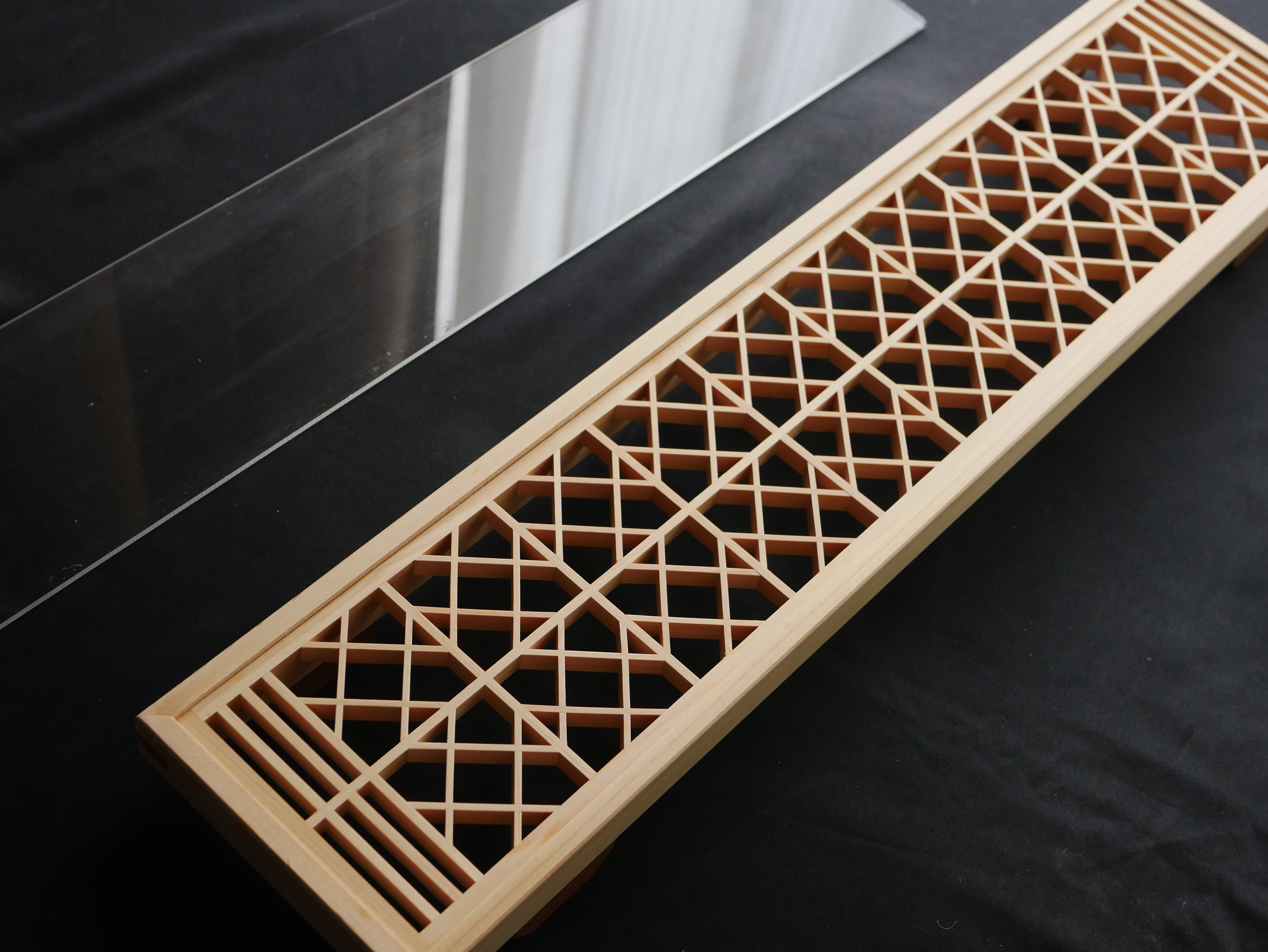 組子トレー / ロング / ますつなぎ Kumiko Tray / Long / Linked 組子トレー / ロング / ますつなぎ Kumiko Tray / Long / Linked