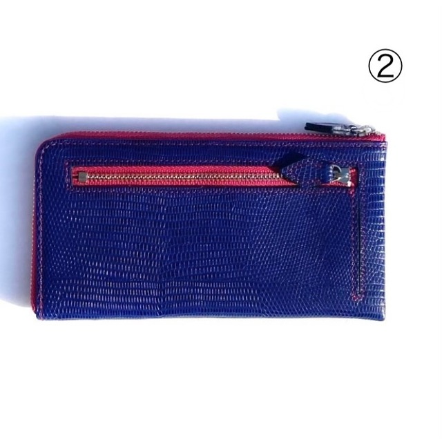 【SRK01SP】　1万円札が折らずに入る最少サイズの長財布「L字束入」　（ブルー系）