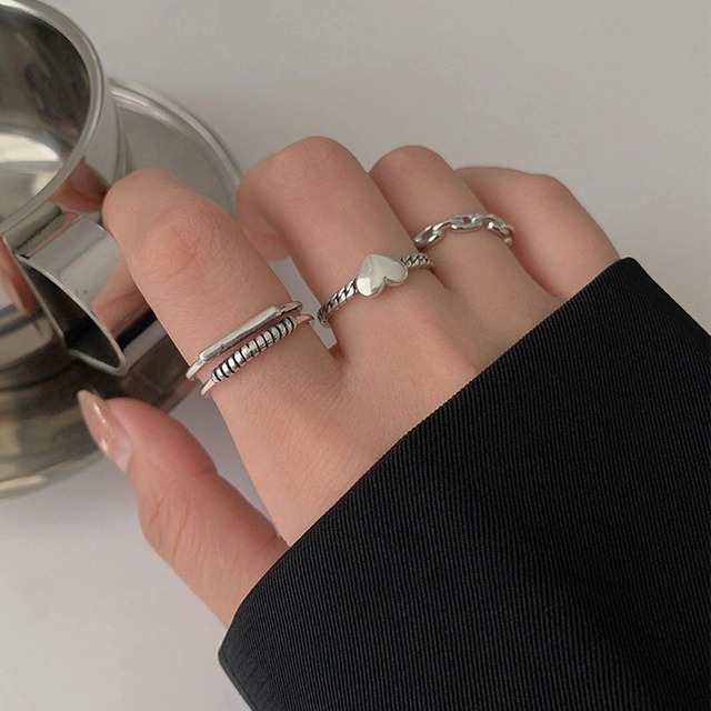 Simple and stylish 3-piece ring set(SN185)