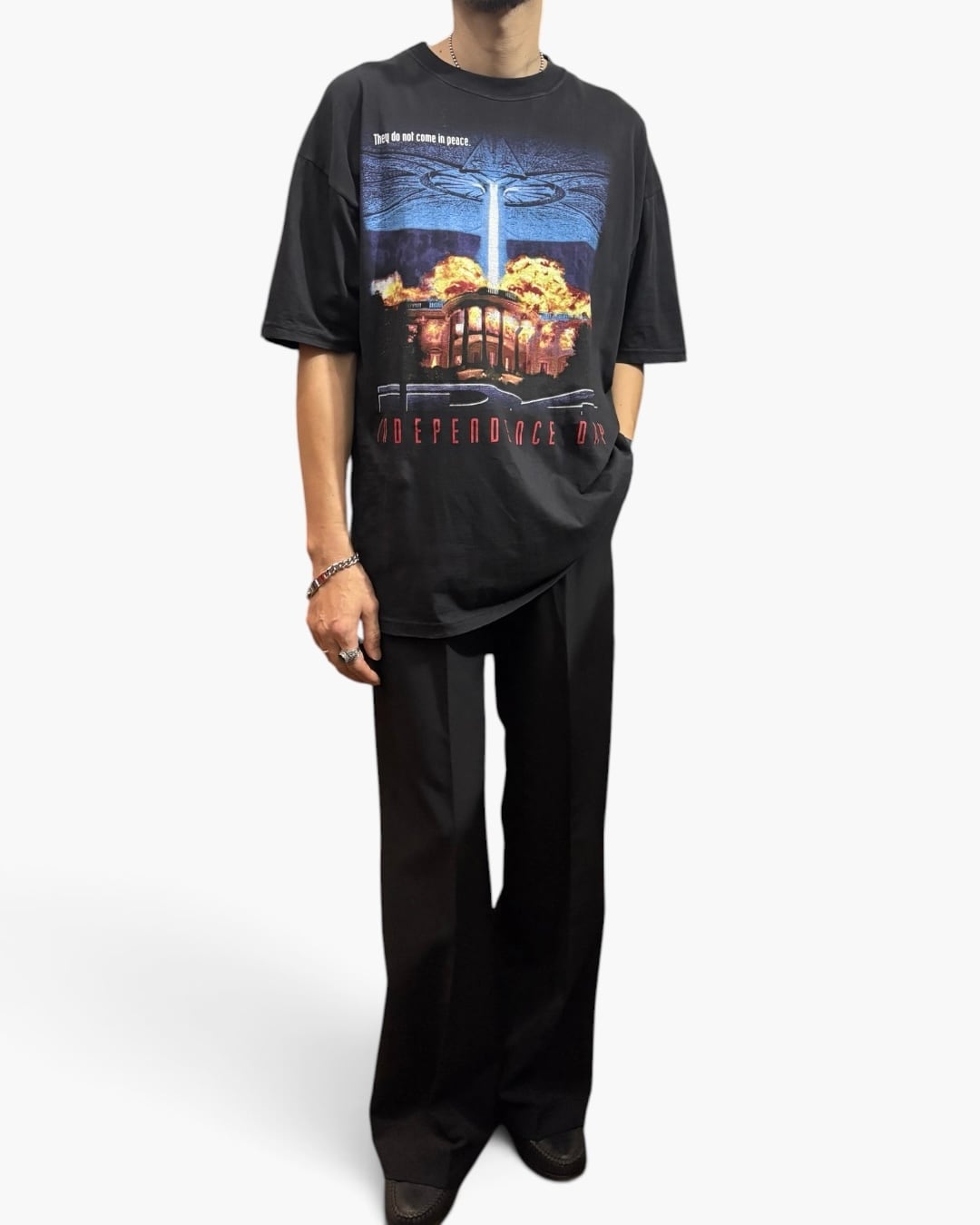 90s USA製ヴィンテージ　Independence Day ID4 Tシャツ USED］ 90's 