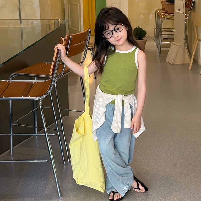 【KID】配色バイカラーノースリーブタンクトップ - 10