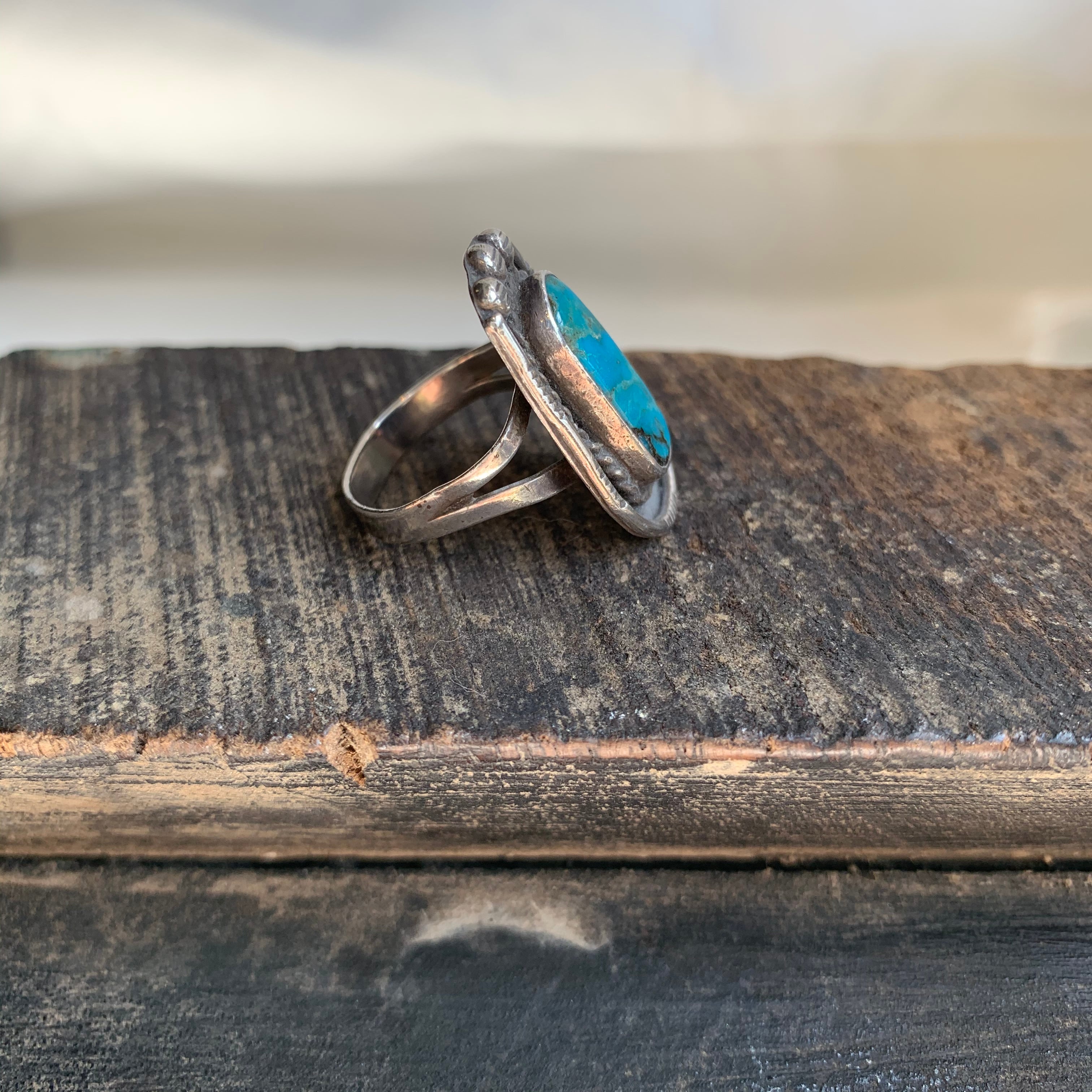 OLD INDIAN JEWELRY NAVAJO STERLING SILVER TURQUOISE RING ...