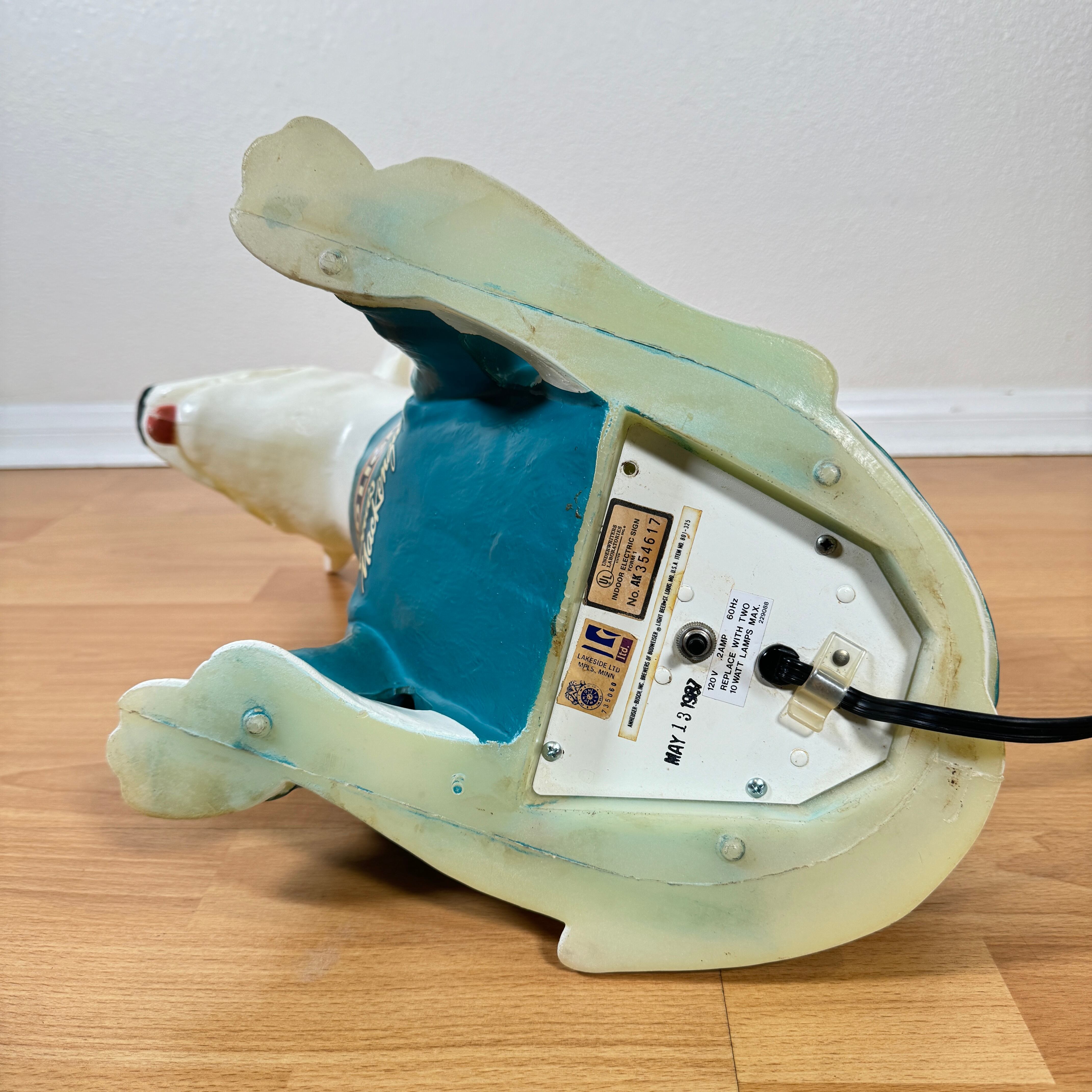 バドワイザー スパッズマッケンジー ビンテージ ランプ BUD LIGHT 10 1176【1987年製】ビンテージ スパッズマッケンジー テーブルランプ