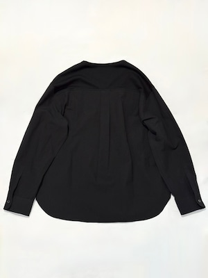 FACTORY・綿スムース×綿近江晒 シャツスリーブカットソー・ブラック