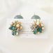 2way グリーンビジュー× アクリルビーズ〈ピアス〉