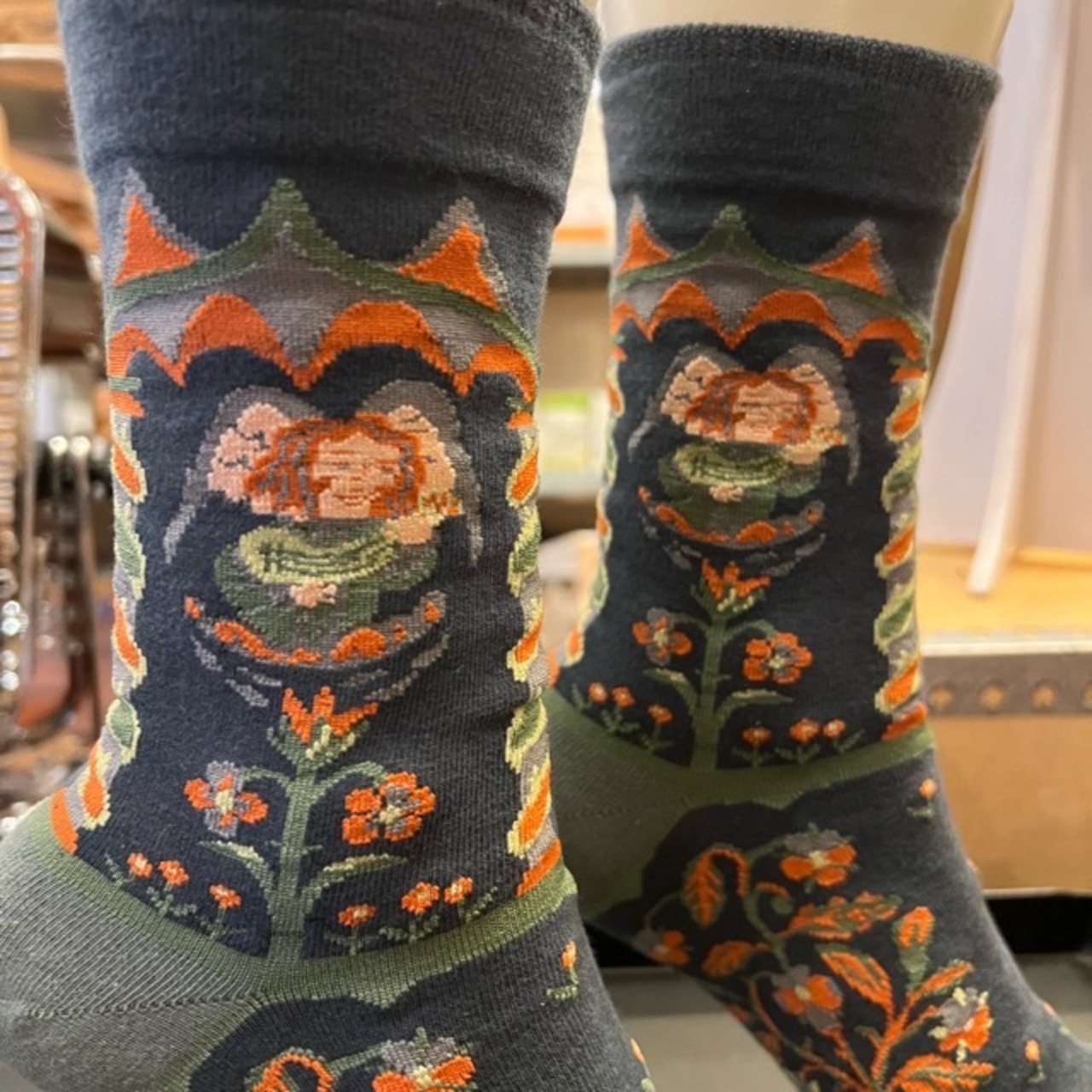 TOPANGA Socks  Lady's Art Socks　The Flower Fairy and the Lion　アートソックス　　花の妖精とライオン　妖精　ライオン　Lion　レディースソックス　靴下