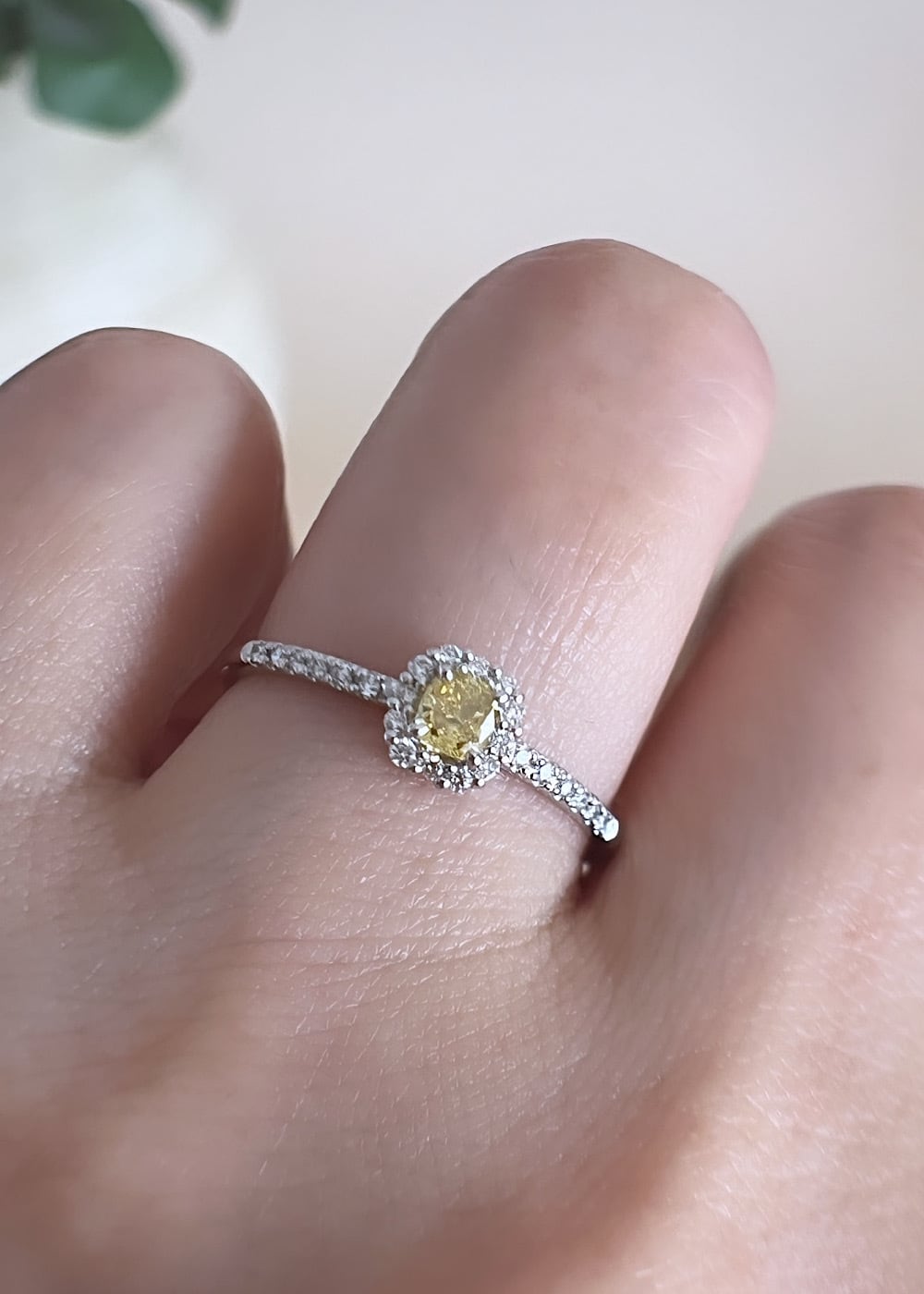 ファンシー ディープブラウニッシュイエロー ダイヤモンドリング 0.143