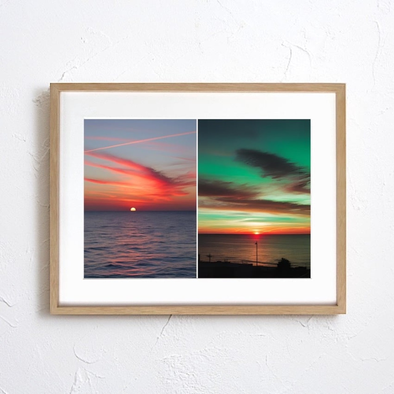 Sky Canvas｜赤と緑が溶け合う幻想的な夕景アートポスター｜詩的な空気と癒しを届ける上質なモダンインテリアにA4ポスター