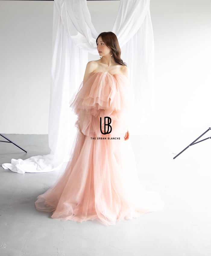 THE URBAN BLANCHE カラードレス　ベビーピンク　オフショル CD65】｜ カラードレス ウェディングドレス 結婚式 披露宴 前撮り 東京