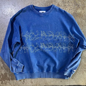 SALVAGE PUBLIC / DOUBLE LEI crew sweat / royal blue