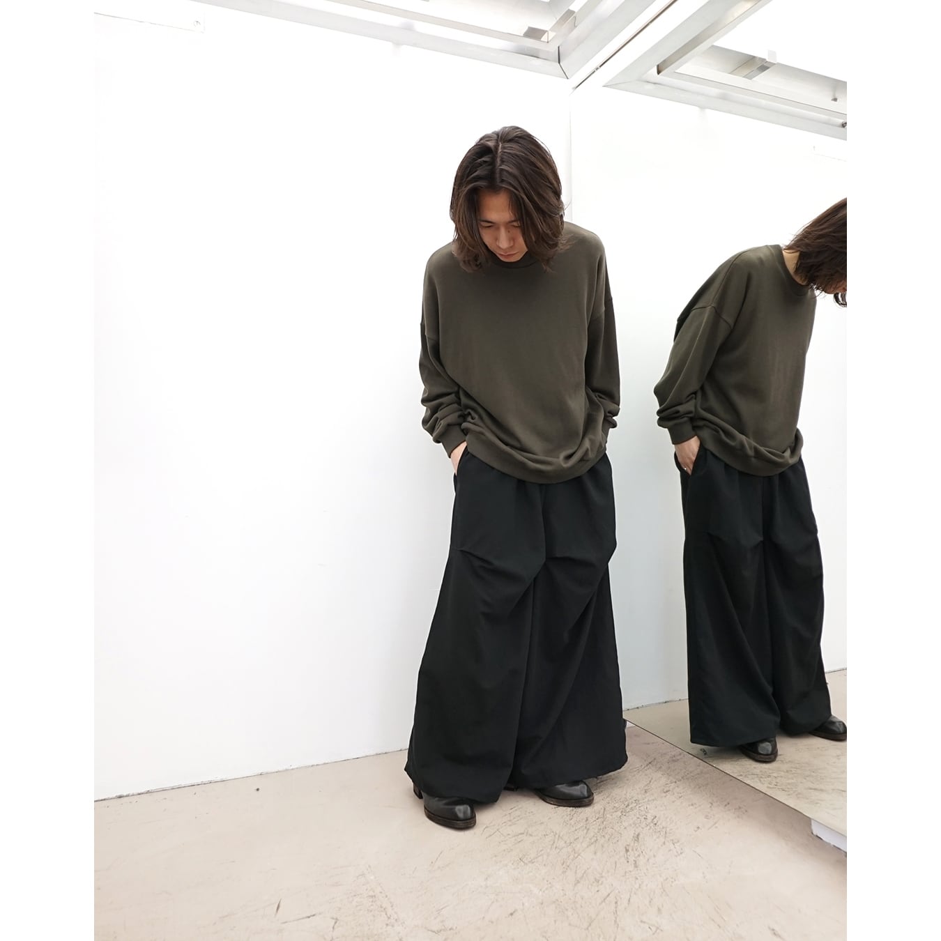 Blanc YM] (ブランワイエム) BL-23S-CWSS Cotton Wide Sweat Shirt